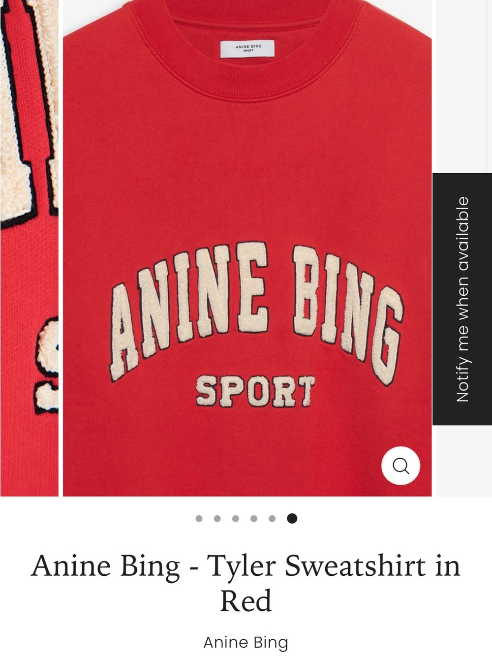 Anine Bing Red Logo Pullover Sweatshirt - Picture 6 of 14